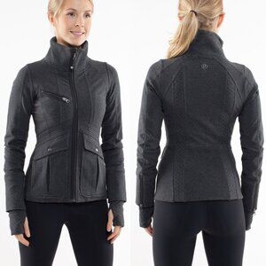 Lululemon Gray Stretch French Terry Full Zip It's Happening Jacket